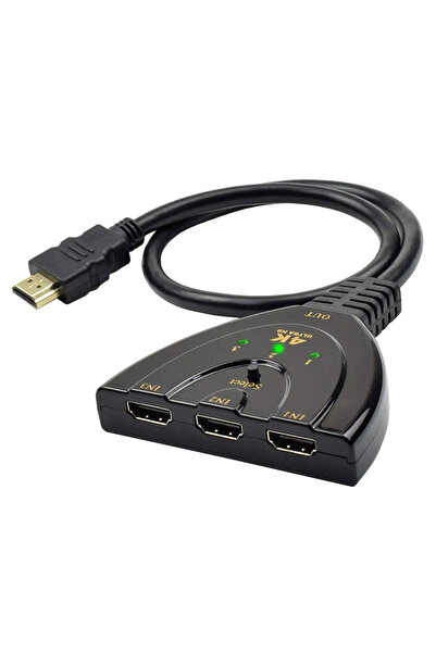 Choice Black 4K HDTV Splitter 3 In 1 Out 3-Port HD Switcher Selector HD Cable...
