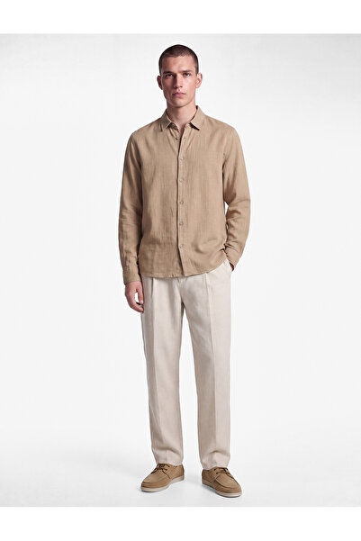 Koton Regular Fit Cotton Long Sleeve Classic Collar Shirt