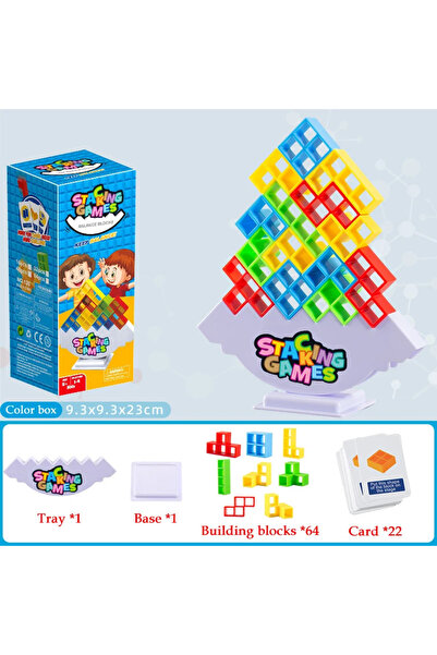 choice2 64 blocks with base 48PCS Tetra Tower Fun Balance Stacking Building B...