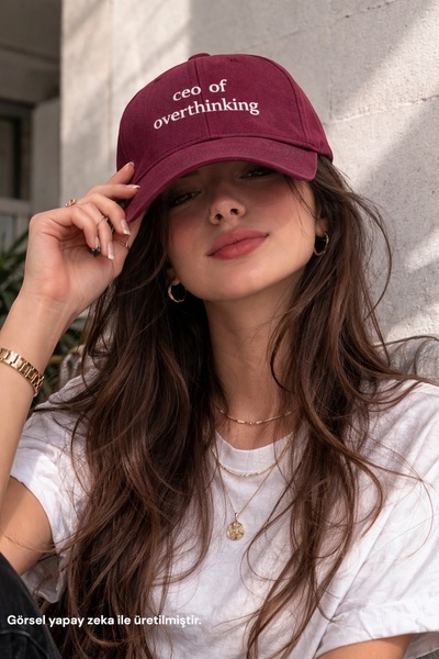 sf collection Unisex Ceo Of Overthinking Baskılı Spor Şapka – Ayarlanabilir P...