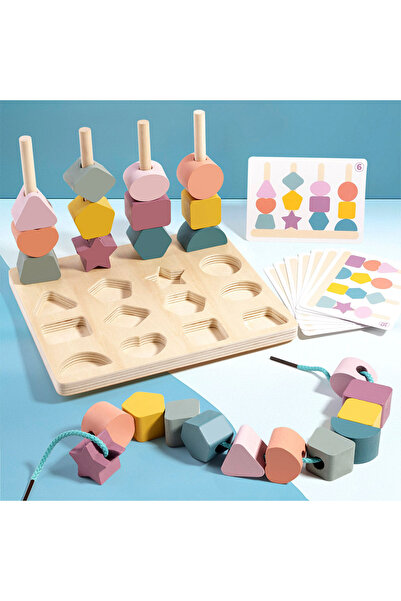 Choice Kids Montessori Wooden Toys Color Shape Matching Puzzle Game Colorful ...