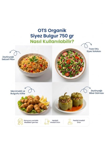 OTS Organik Siyez Bulguru 750 gr (Organik Sertifikalı, Pestisit Analizli)