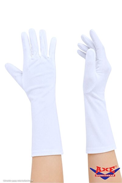 AXE SPORTSWEAR Beyaz Uzun Çarşaf Tesettür Gösteri Merasim Tören Eldiveni Gloves