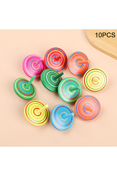Choice 10pcs 10-30Pcs Colorful Wooden Gyro Mini Spinning Toys Kids Birthday P...