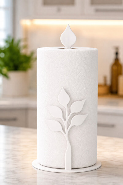 VENON White ❤️   Leaf Model ❤️   Vertical Roll Towel Holder Metal Towel Napki...