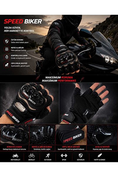 BabeMotor BabeBiker 3 Mevsim Korumalı Eldiven Kısa C E En13594 Onaylı
