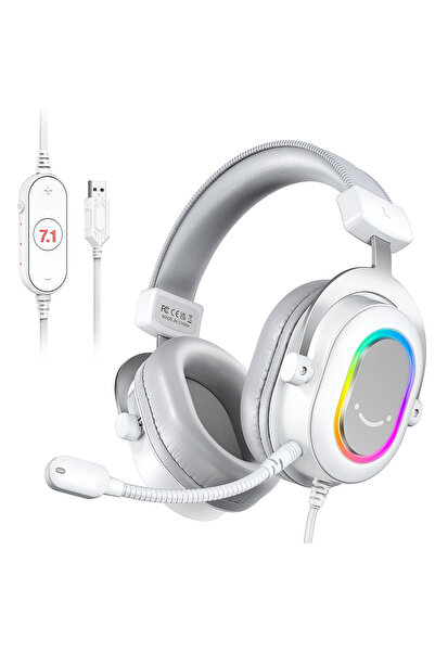 Choice FIFINE WHITE FIFINE RGB Gaming Headset with 7.1 Surround Sound/3-EQ/MI...