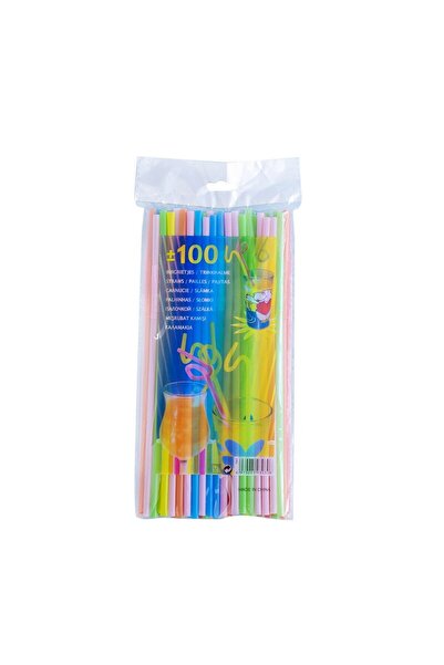 Choice 100pcs 100PCS Multicolor Plastic Straws Kitchen Beverage Disposable Dr...