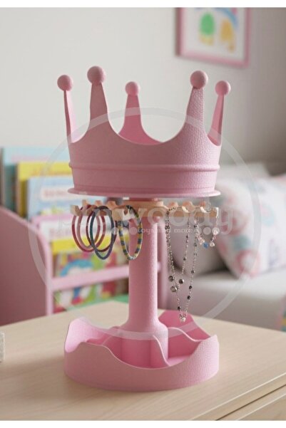 Plywoody Toys and More Çocuk Odası Pastel Pembe Takı Toka Küpe Askısı Özel Ta...