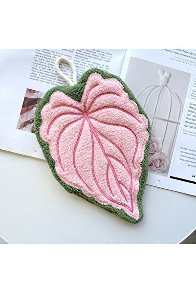 choice2 1PC Pink Plant Towels Leaf Design Ultra Absorbent Quick Dry Washable ...