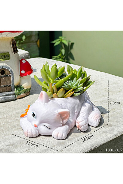 Choice Tj001-316 Cute Cat Succulent Flowerpot Balcony Green Plants Living Roo...