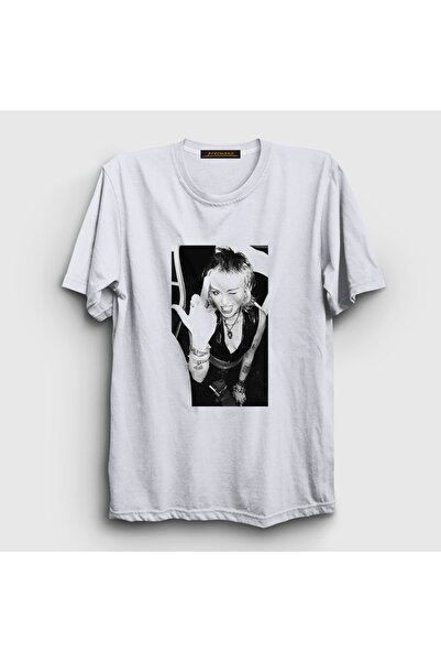 Presmono Unisex White Flip Miley Cyrus T-shirt400269tt