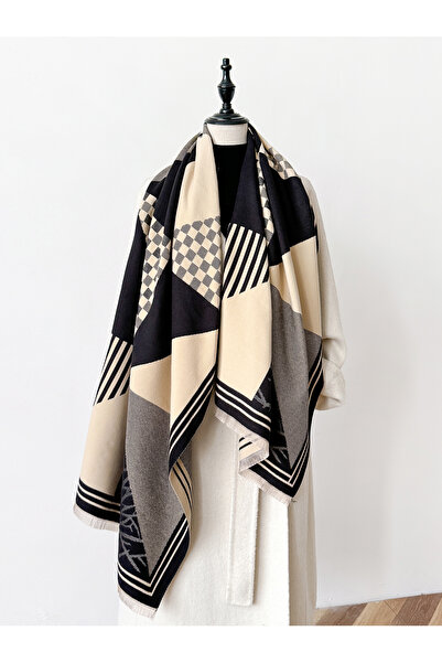 Choice3 black 2024 Luxury Brand Two-Sided Jacquard Scarf pashmina Cashmere So...