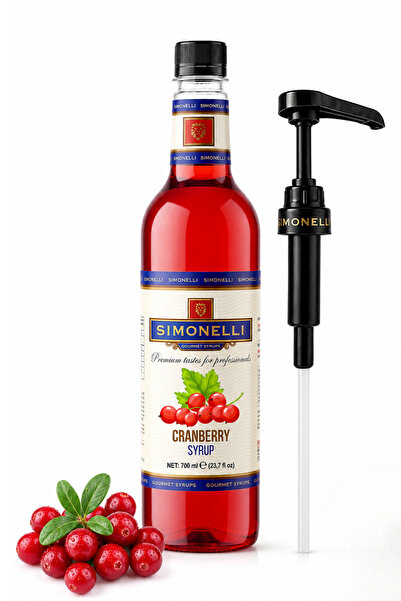 Simonelli Kızılcık Aromalı Kahve Şurubu 700 ml - İçecek ve Kokteyl Şurubu (Po...