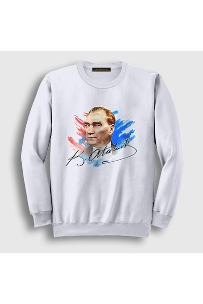 Presmono Unisex bela majica Ataturk sa potpisom, 19. maj, 29. oktobar, 23. ap...