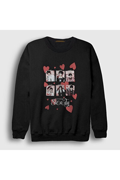 Presmono Unisex Black Steady Nct Wish Sweatshirt 599441Tt