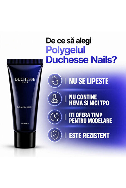 Duchesse Nails POLYGEL NAILS, HEMA & TPO FREE, NON STICKY, SHADE SPARKLE PINK, 30G