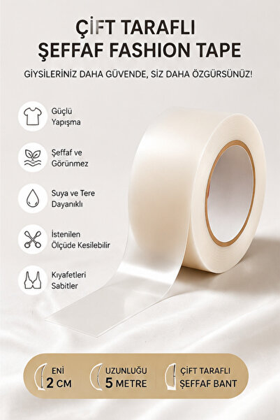 Tuberose Şeffaf Elbise Sabitleyici Bant Görünmez Çift Taraflı Dekolte Vücut Y...