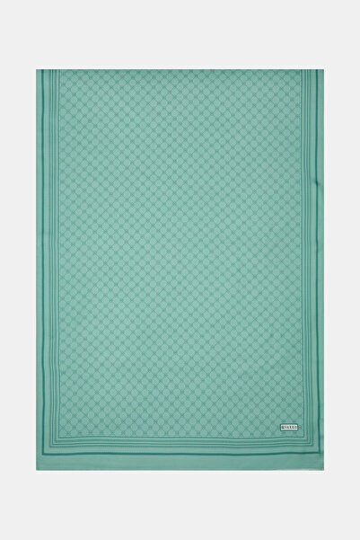 Vakko Monogram Patterned Silk Shal
