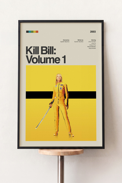 Pena Tablo Kill Bill Vol1 Siyah Çerçeveli Retro Film Posteri