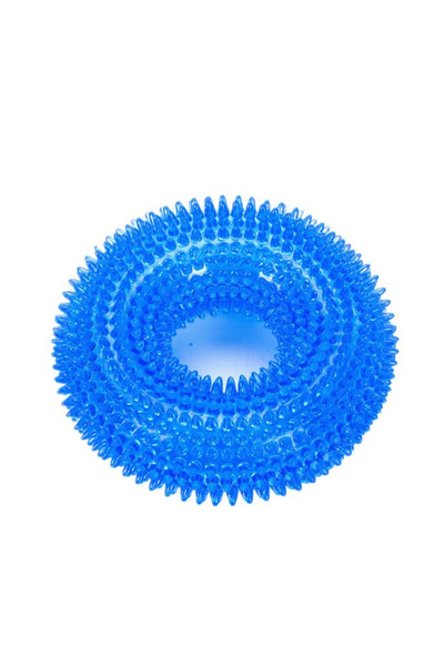 Choice Blue Dog Chew Toy Durable Squeaky Thorn Ring Interactive Sound Trainin...