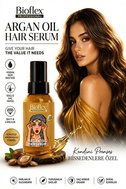 Bioflex Argan saç Serumu Yavaş Uzayan Ve Yıpranmış Saçlara Özel Argan Bakım Y...