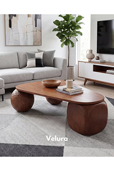 Velura Home & Living Orta Sehpa & Modern Küre Sehpa & Bohem Top Sehpa