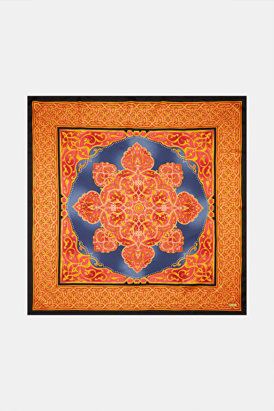 Vakko KIRMIZI ETNİK DESENLİ TWILL EŞARP