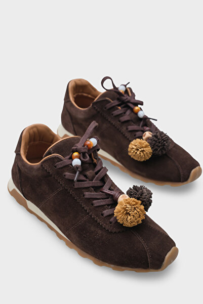 Capone Outfitters Doralyn Genuine Leather Suede Pompom Women's Sneaker Sports...