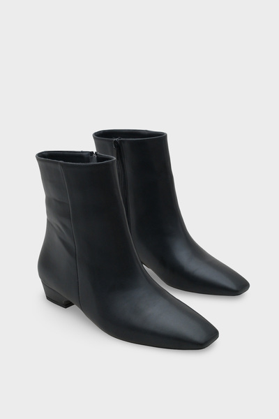Capone Outfitters Cizme de damă Evie cu toc scurt, cu fermoar lateral, cu vâr...