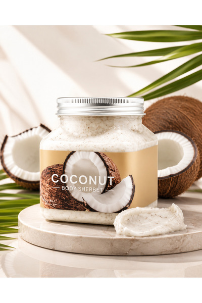 wokali Coconut Body Scrub Jam Exfoliant Față și Corp 500ml pentru Hidratare I...