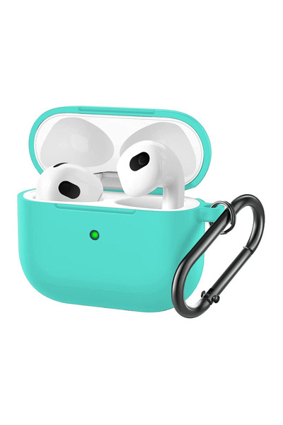Casey Studios Husa AirPods Generatia 3, din Silicon Moale, cu Breloc Carabina...