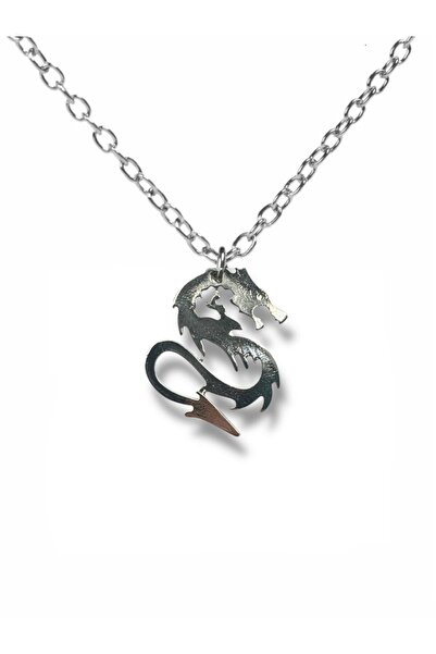 Herşey Nota Unisex Necklace with Dragon Figure – 60 cm Chain, Symbol of Power...