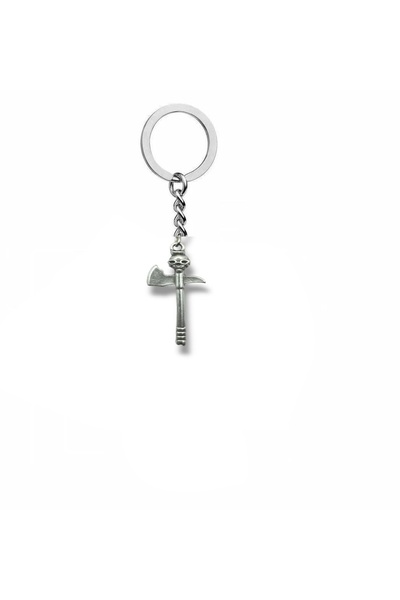 Herşey Nota Sledgehammer Keychain with Skull Figure – Zamak Metal Unisex Goth...