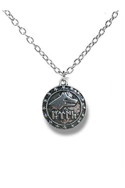 Herşey Nota Bozkurt Turkish Figured Necklace – Silver Color Unisex Metal Jewelry