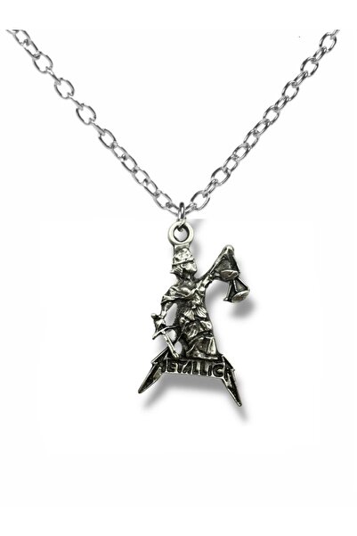 Herşey Nota Metallica Sad but True Silver Color Unisex Necklace – Rock and Me...