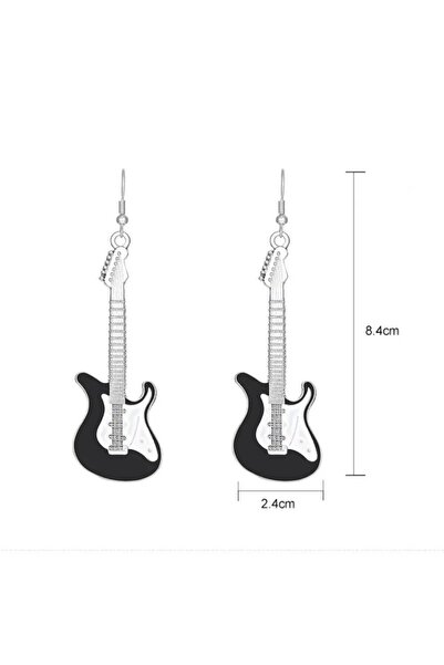 Herşey Nota Gitar Küpe Siyah