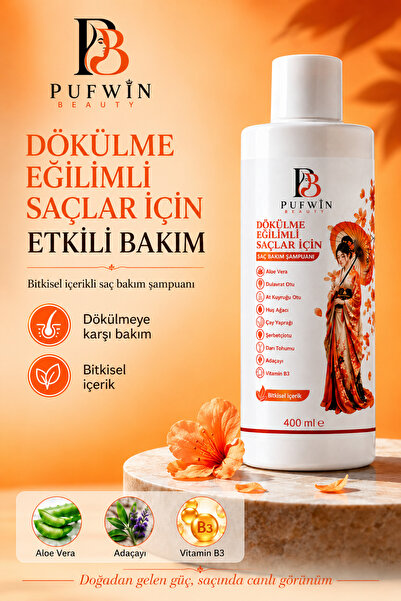 Pufwin Beauty Saç Dökülmesine Karşı Saç Uzamasına Yardımcı & Onarıcı Dolgunla...