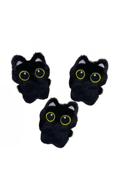 Choice1 3pcs 10cm Cute Black Cat Plush Toy Doll Small Pendant Cuddly Pillow C...