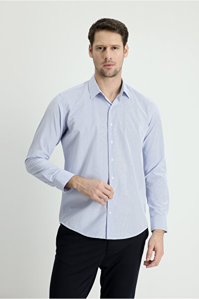 Kiğılı Cămașă cu mânecă lungă, slim fit, din bumbac cu dungi, ușor de călcat