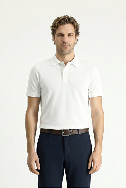 Kiğılı Polo Yaka Slim Fit Nakışlı %100 Pamuk Tişört