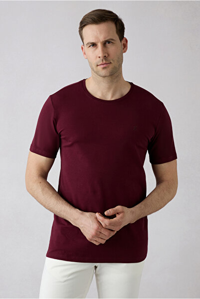 Kiğılı Crew Neck Slim Fit Slim Fit Single Jersey Cotton T-Shirt