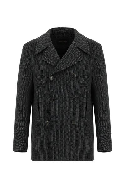 Abdullah Kiğılı Patterned Wool Cashmere Double Breasted Coat