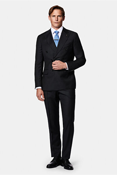 Abdullah Kiğılı 6 Drop Regular Fit Standard Cut 100% Wool Double Breasted Str...