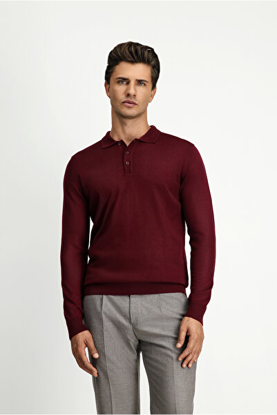 Kiğılı Polo Neck Buttoned Regular Fit Warm Wool Knit Sweater