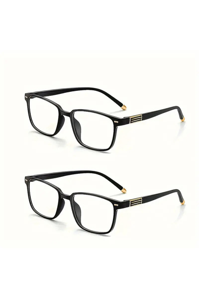 Choice7 +250 2PCS 2pcs Classic Square Blue Light Blocking Reading Glasses, Co...