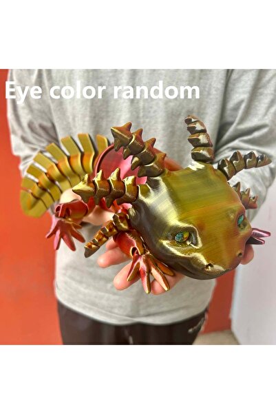 choice2 22.5cm 8.86in Black red gold 3D printed Salamander statue, Flexible 3...