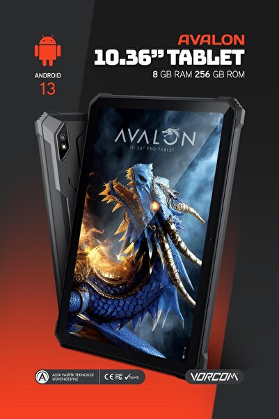 Vorcom Avalon 256 GB Hafıza 8 GB Ram 10.36 Inc 2.4K 22.000 mAh Pil Harman Kar...