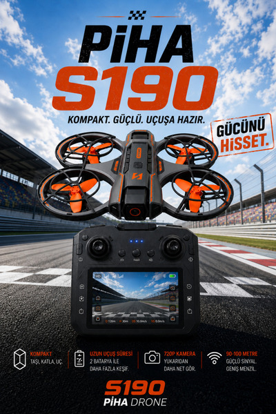 piha S190 Fırçasız Motor 2Batarya&25Dakika Uçuş 720P Çift Kamera Taşıma Çanta...