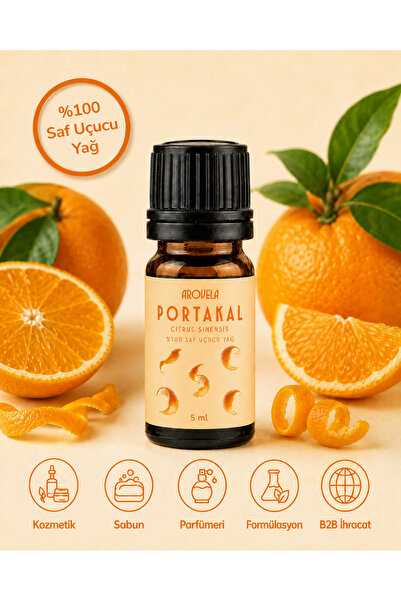 Arovela Arøvela %100 Saf Portakal Uçucu Yağı 5 ml – Citrus sinensis – Difüzör...